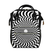 Black And White Circle Illusion Print Diaper Bag