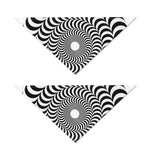 Black And White Circle Illusion Print Dog Bandana
