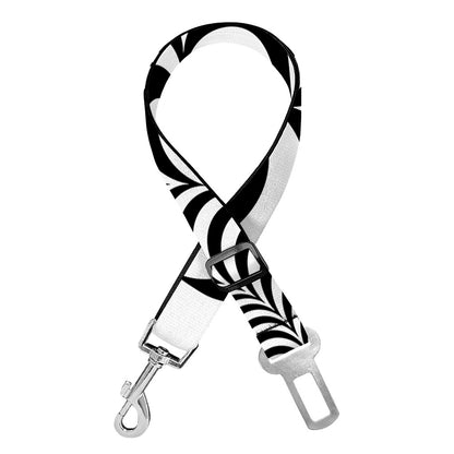 Black And White Circle Illusion Print Dog Seat Belt