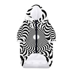Black And White Circle Illusion Print Dog Zip Up Hoodie