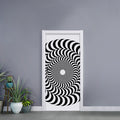 Black And White Circle Illusion Print Door Sticker