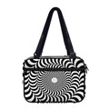 Black And White Circle Illusion Print Double Strap Bible Bag