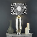 Black And White Circle Illusion Print Drum Lamp Shade