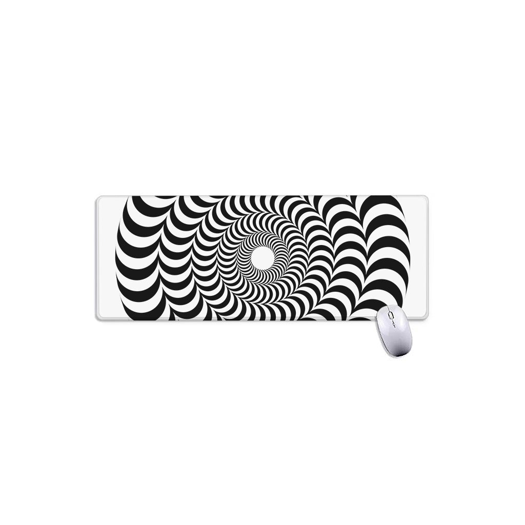 Black And White Circle Illusion Print Extended Mouse Pad