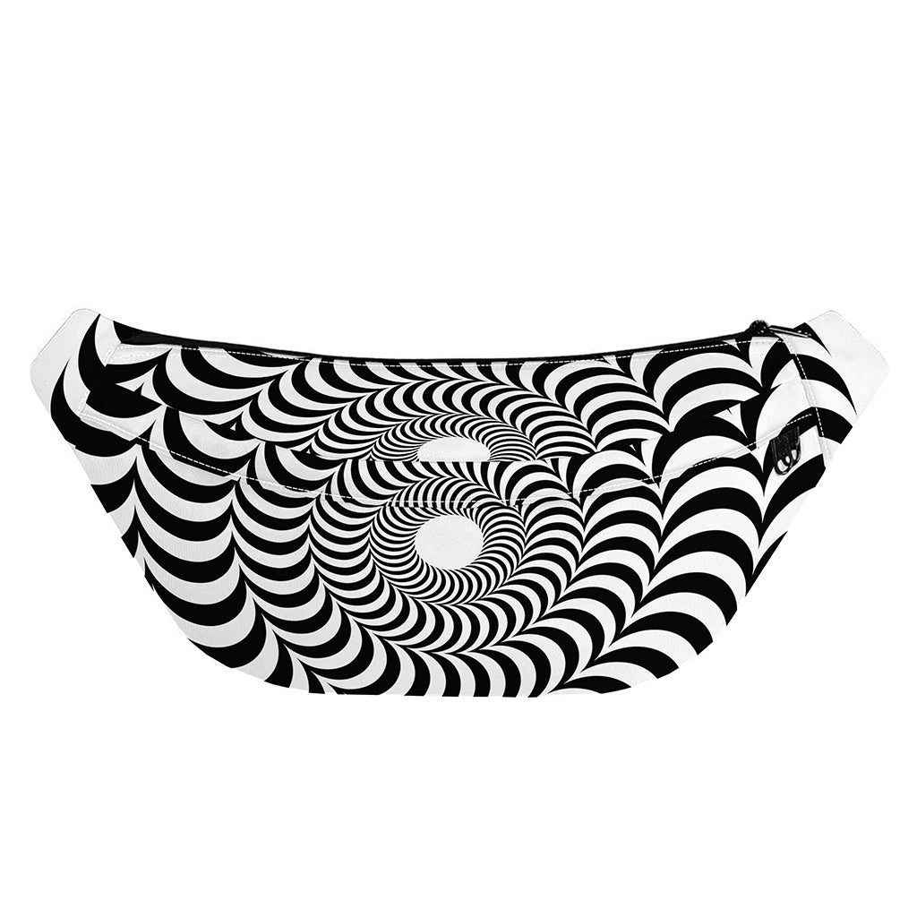 Black And White Circle Illusion Print Fanny Pack