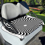 Black And White Circle Illusion Print Golf Cart Seat Cover