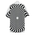 Black And White Circle Illusion Print Hawaiian Shirt