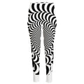Black And White Circle Illusion Print High-Waisted Pocket Leggings