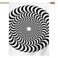 Black And White Circle Illusion Print House Flag