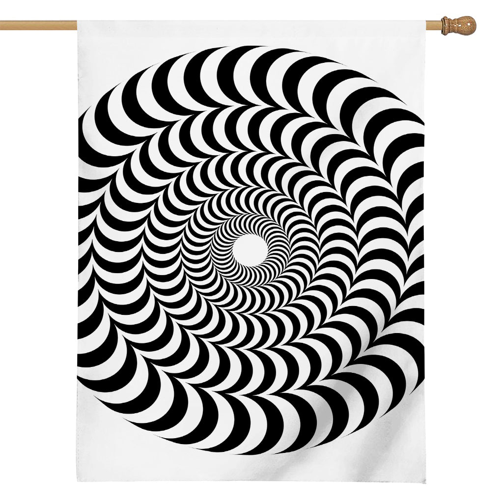 Black And White Circle Illusion Print House Flag