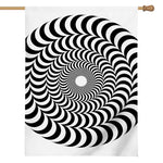 Black And White Circle Illusion Print House Flag