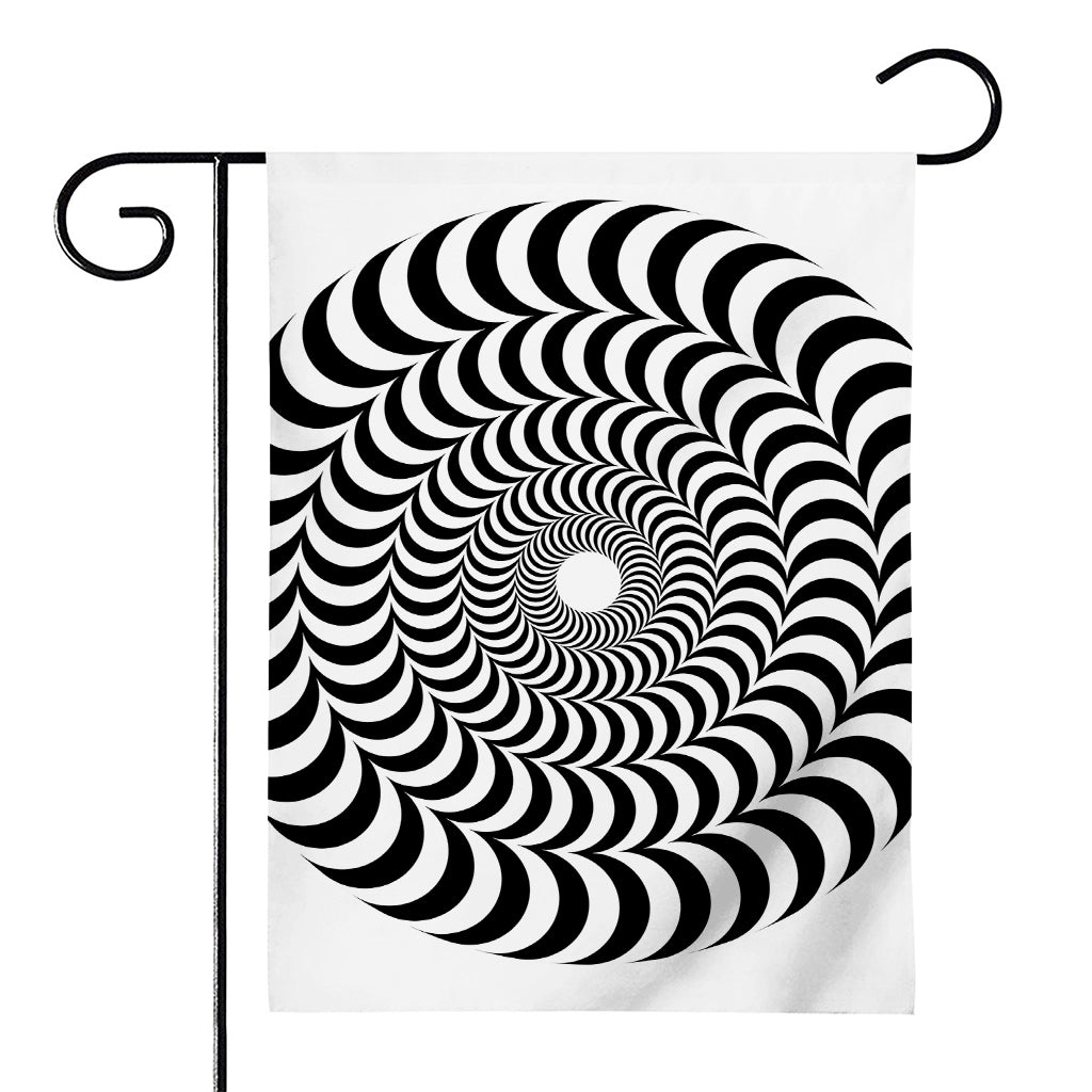 Black And White Circle Illusion Print House Flag
