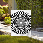 Black And White Circle Illusion Print House Flag