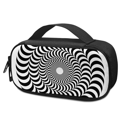 Black And White Circle Illusion Print Insulin Cooler Travel Case
