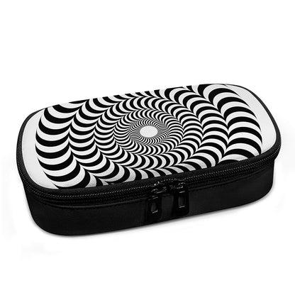 Black And White Circle Illusion Print Insulin Cooler Travel Case
