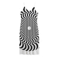 Black And White Circle Illusion Print Jersey Midi Cami Dress