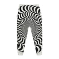 Black And White Circle Illusion Print Jogger Pants
