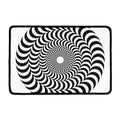 Black And White Circle Illusion Print Kitchen Mat