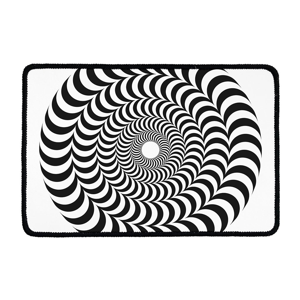 Black And White Circle Illusion Print Kitchen Mat