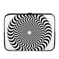 Black And White Circle Illusion Print Laptop Sleeve