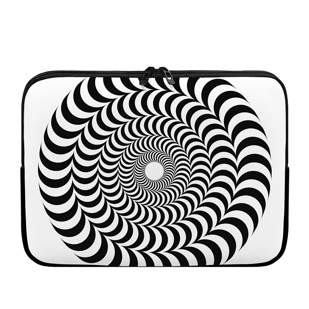 Black And White Circle Illusion Print Laptop Sleeve