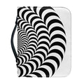 Black And White Circle Illusion Print Leather Bible Cover