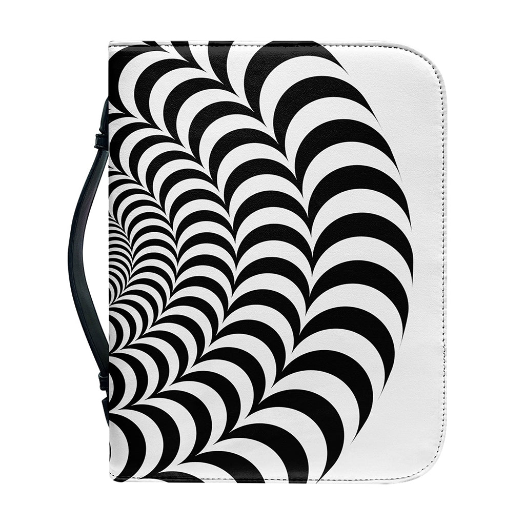 Black And White Circle Illusion Print Leather Bible Cover