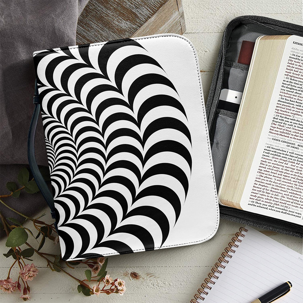 Black And White Circle Illusion Print Leather Bible Cover
