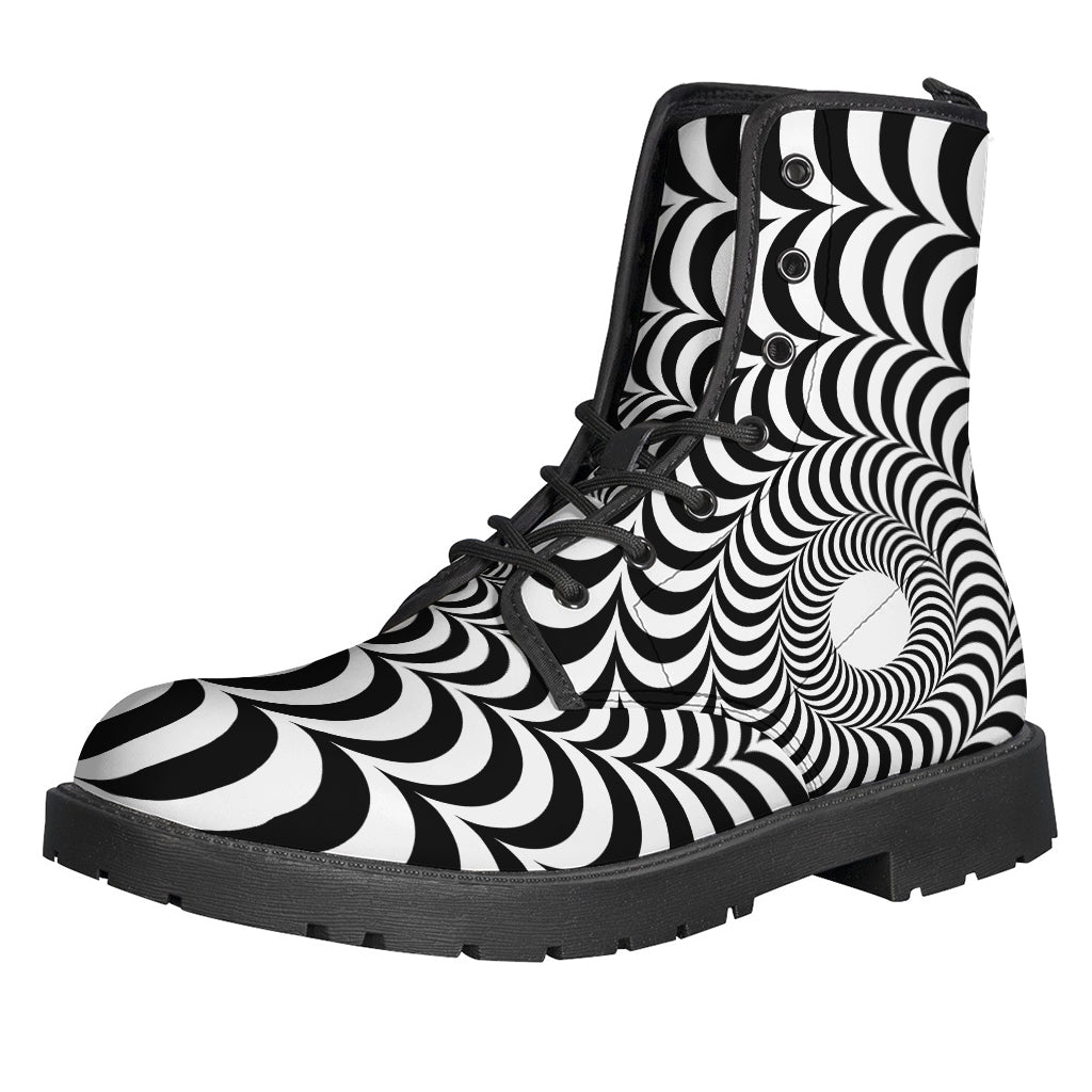 Black And White Circle Illusion Print Backpack