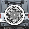 Black And White Circle Illusion Print Leather Spare Tire Cover