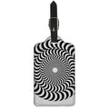 Black And White Circle Illusion Print Luggage Tag