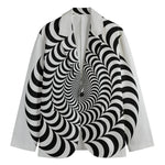 Black And White Circle Illusion Print Men's Blazer