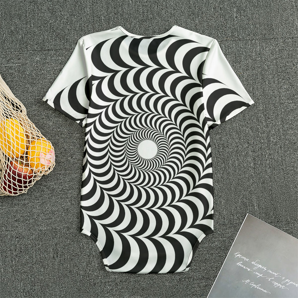 Black And White Circle Illusion Print Men's Bodysuit
