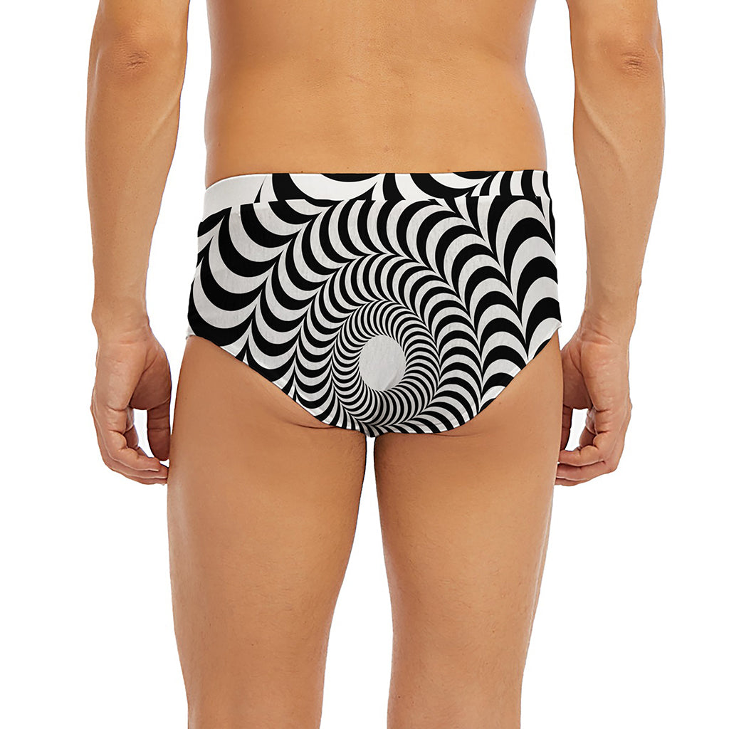 Black And White Circle Illusion Print Men's Briefs