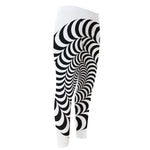 Black And White Circle Illusion Print Men's Compression Pants