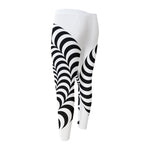 Black And White Circle Illusion Print Men's Compression Pants