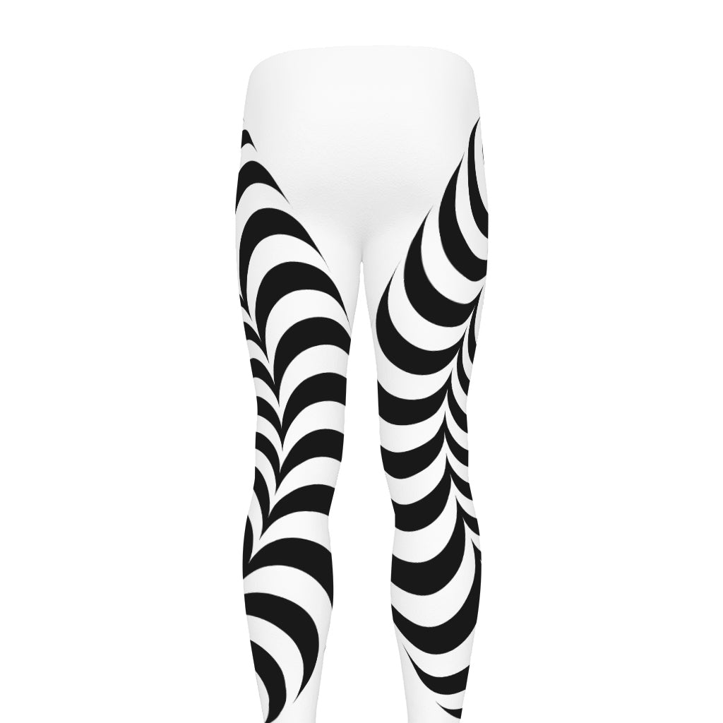 Black And White Circle Illusion Print Men's leggings