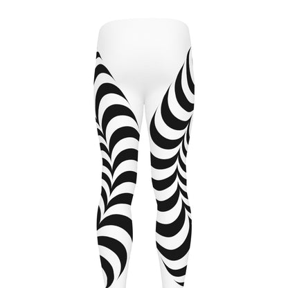 Black And White Circle Illusion Print Men's leggings
