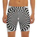 Black And White Circle Illusion Print Men's Long Boxer Briefs