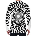 Black And White Circle Illusion Print Men's Long Sleeve T-Shirt