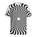 Black And White Circle Illusion Print Men's Athletic T-Shirt