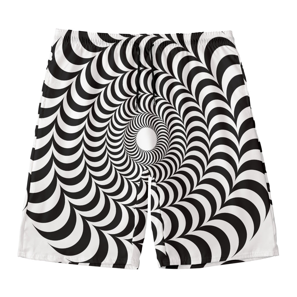 Black And White Circle Illusion Print Men's Swim Trunks