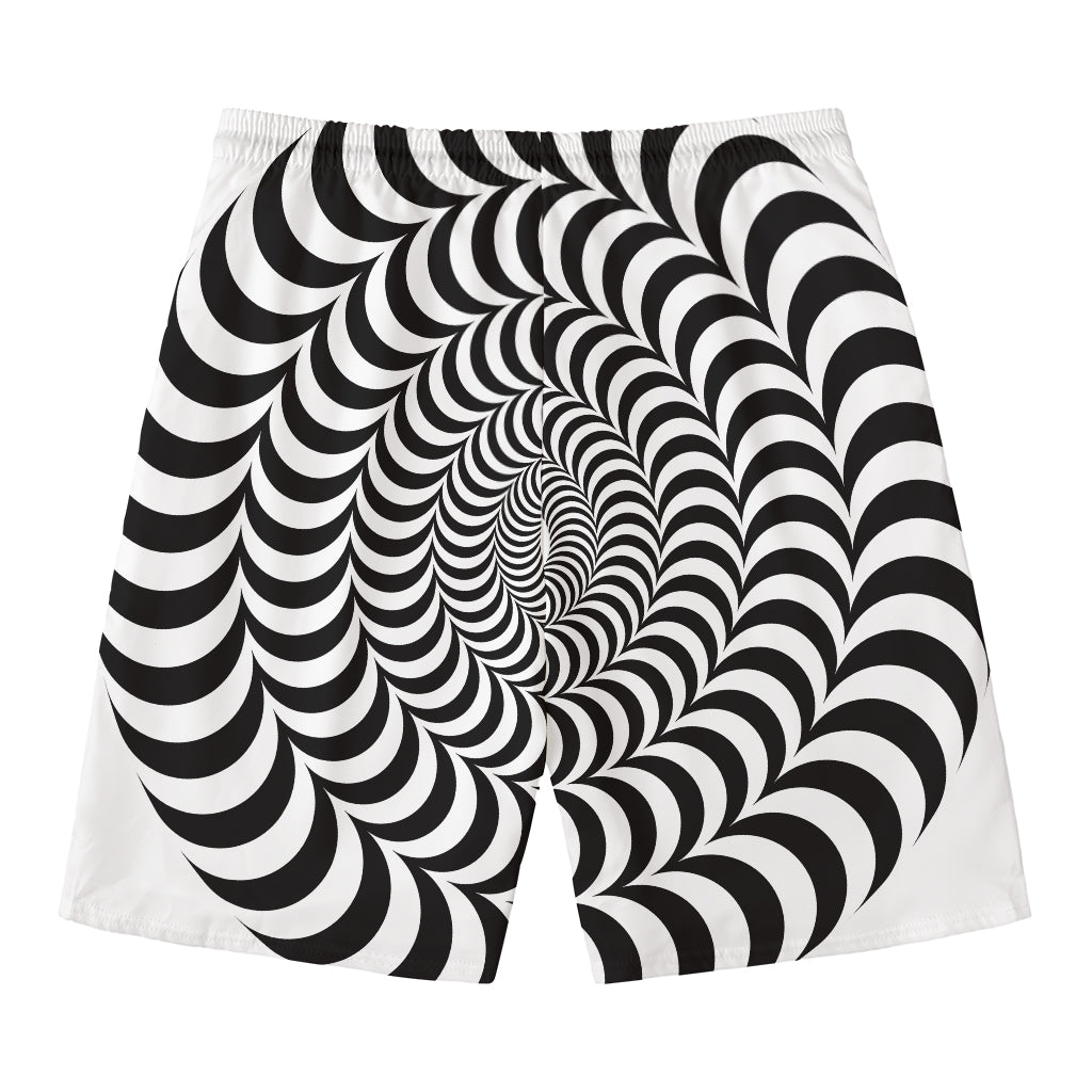 Black And White Circle Illusion Print Men's Swim Trunks