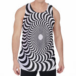 Black And White Circle Illusion Print Men's Velvet Tank Top