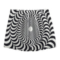 Black And White Circle Illusion Print Mesh Shorts