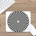 Black And White Circle Illusion Print Mouse Pad