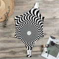 Black And White Circle Illusion Print One Shoulder Bodysuit