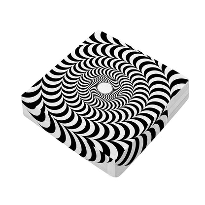 Black And White Circle Illusion Print Outdoor Seat Cushion Cover