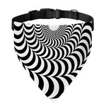 Black And White Circle Illusion Print Over The Collar Dog Bandana