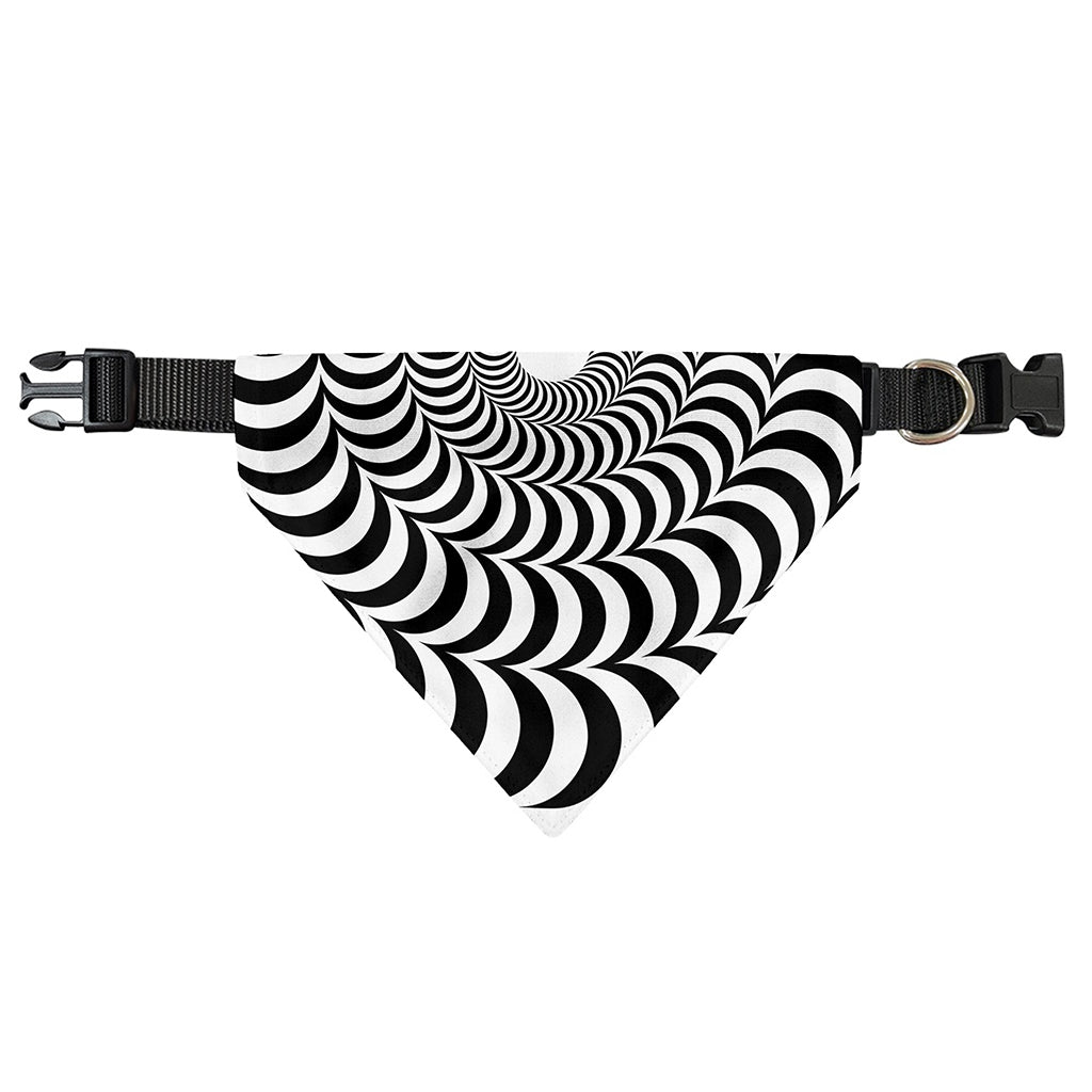 Black And White Circle Illusion Print Over The Collar Dog Bandana